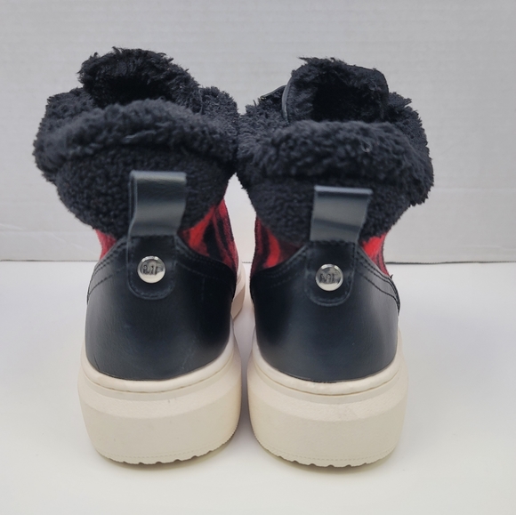 Marc Fisher Fellow Buffalo Plaid & Faux Fur Hi-top sneakers size 6.5 - Picture 4 of 12